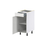 Hugo&Borg Riviera 15-in W x 34.5-in H x 24-in D Bright White 1-Drawer Base Fully Assembled Cabinet (Recessed Panel Shaker Style)