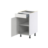 Hugo&Borg Riviera 18-in W x 34.5-in H x 24-in D Bright White 1-Drawer Base Fully Assembled Cabinet (Recessed Panel Shaker Style)