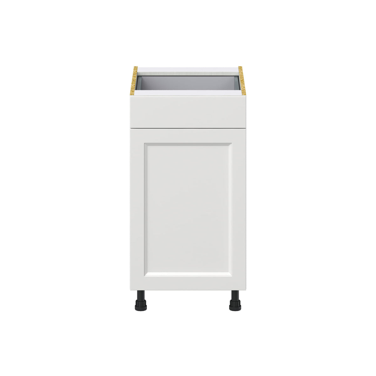 Hugo&Borg Riviera 18-in W x 34.5-in H x 24-in D Bright White 1-Drawer Base Fully Assembled Cabinet (Recessed Panel Shaker Style)
