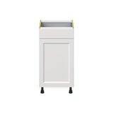 Hugo&Borg Riviera 18-in W x 34.5-in H x 24-in D Bright White 1-Drawer Base Fully Assembled Cabinet (Recessed Panel Shaker Style)