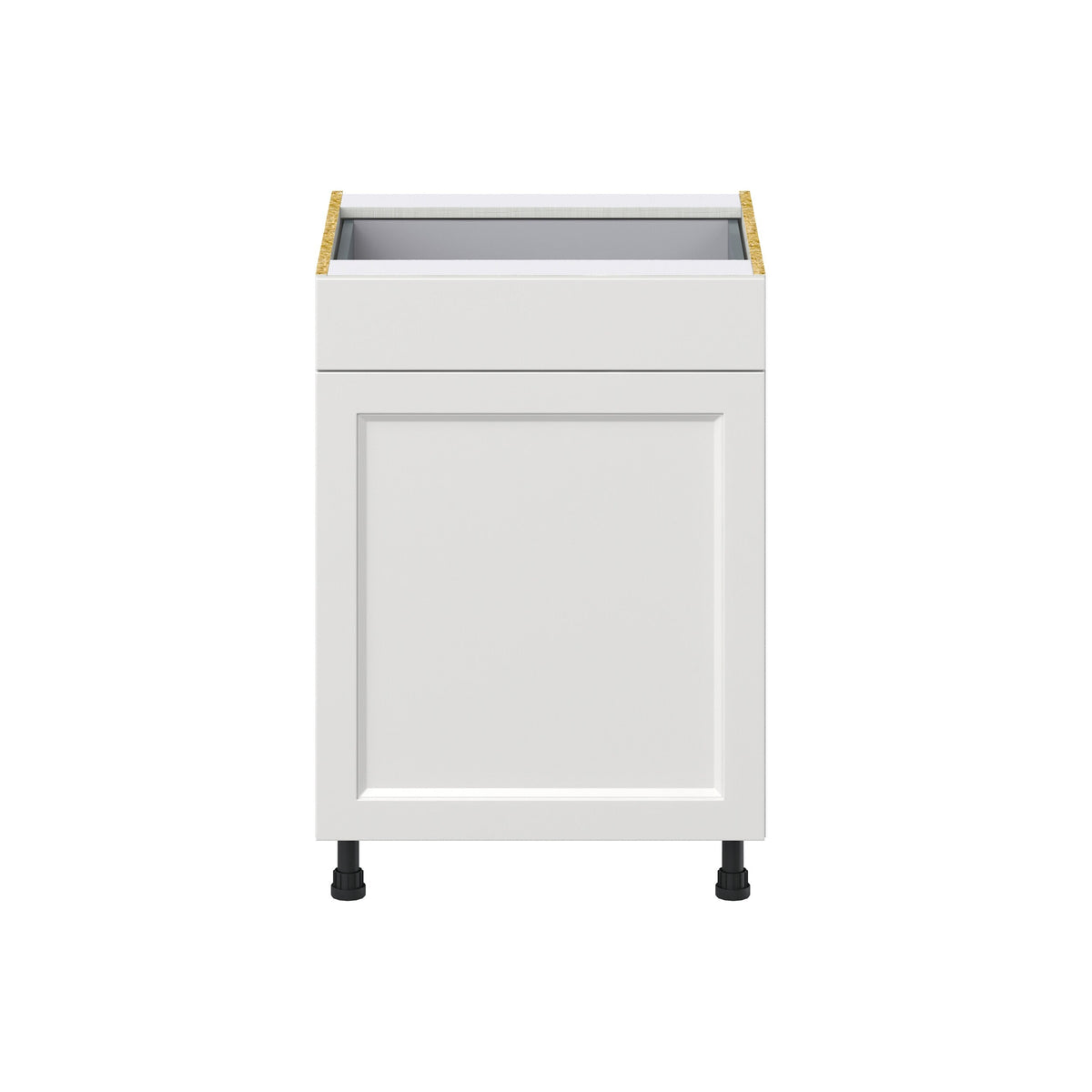 Hugo&Borg Riviera 24-in W x 34.5-in H x 24-in D Bright White 1-Drawer Base Fully Assembled Cabinet (Recessed Panel Shaker Style)