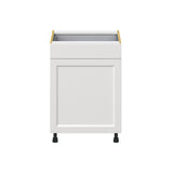 Hugo&Borg Riviera 24-in W x 34.5-in H x 24-in D Bright White 1-Drawer Base Fully Assembled Cabinet (Recessed Panel Shaker Style)