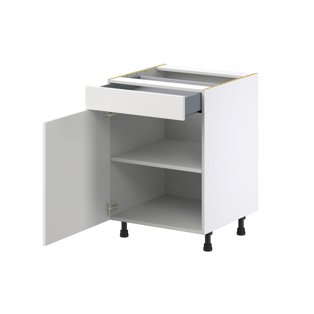 Hugo&Borg Riviera 24-in W x 34.5-in H x 24-in D Bright White 1-Drawer Base Fully Assembled Cabinet (Recessed Panel Shaker Style)