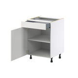 Hugo&Borg Riviera 24-in W x 34.5-in H x 24-in D Bright White 1-Drawer Base Fully Assembled Cabinet (Recessed Panel Shaker Style)