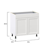 Hugo&Borg Riviera 36-in W x 34.5-in H x 24-in D Bright White 1-Drawer Base Fully Assembled Cabinet (Recessed Panel Shaker Style)