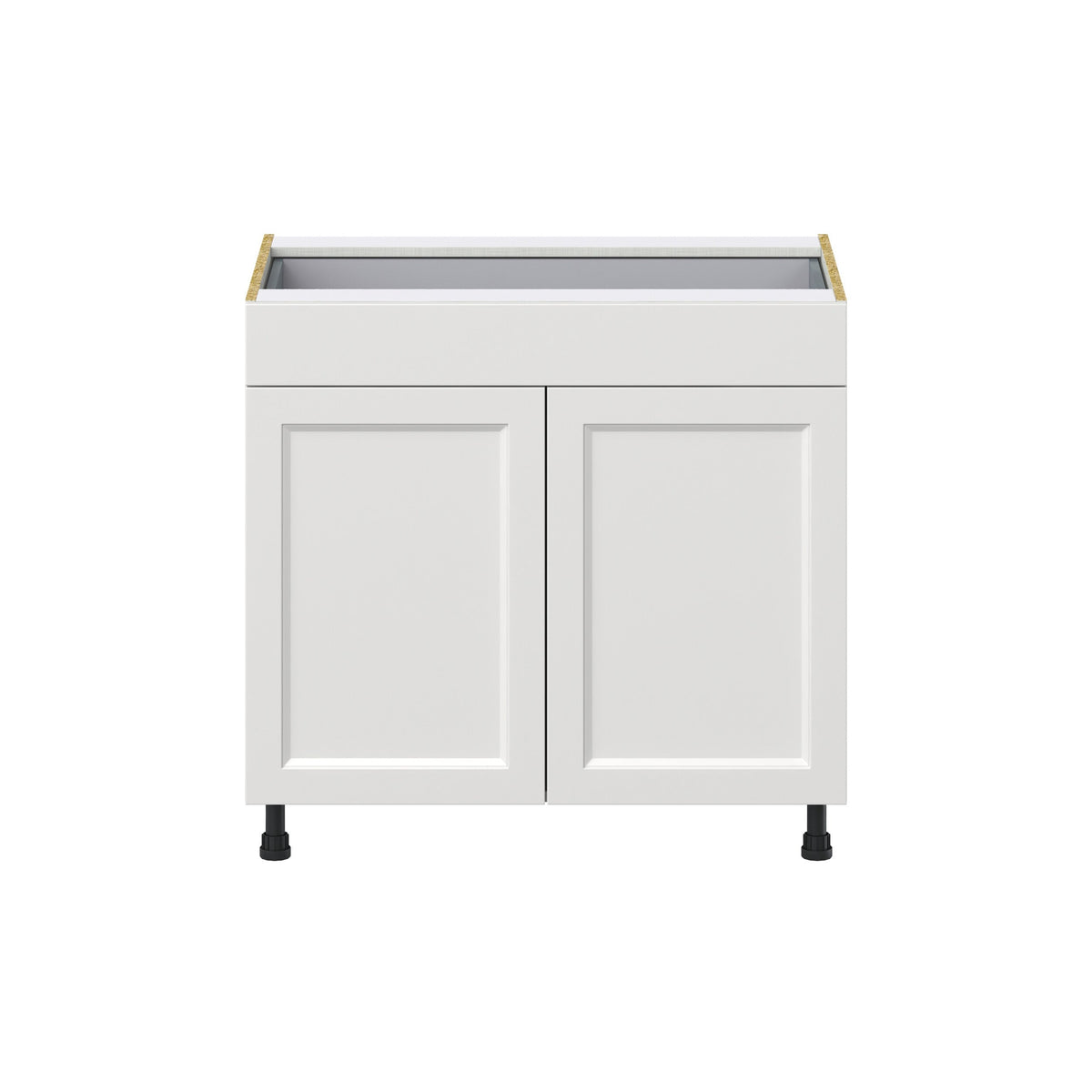 Hugo&Borg Riviera 36-in W x 34.5-in H x 24-in D Bright White 1-Drawer Base Fully Assembled Cabinet (Recessed Panel Shaker Style)