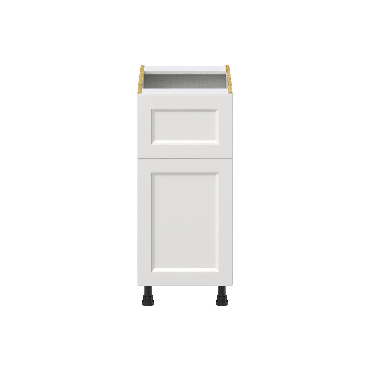 Hugo&Borg Riviera 15-in W x 34.5-in H x 24-in D Bright White 1-Drawer Base Fully Assembled Cabinet (Recessed Panel Shaker Style)