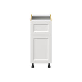Hugo&Borg Riviera 15-in W x 34.5-in H x 24-in D Bright White 1-Drawer Base Fully Assembled Cabinet (Recessed Panel Shaker Style)