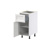 Hugo&Borg Riviera 15-in W x 34.5-in H x 24-in D Bright White 1-Drawer Base Fully Assembled Cabinet (Recessed Panel Shaker Style)