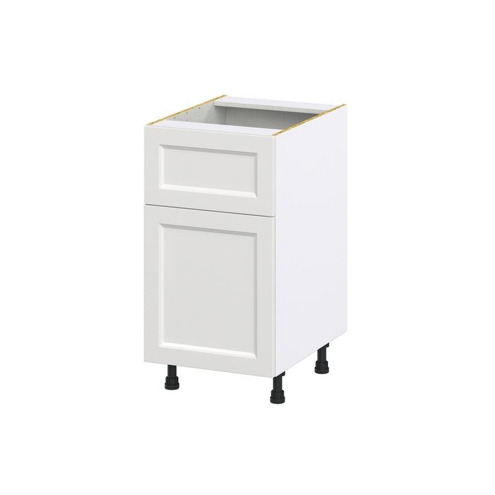 Hugo&Borg Riviera 18-in W x 34.5-in H x 25-in D Bright White 1-Drawer Base Fully Assembled Cabinet (Recessed Panel Shaker Style)