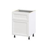 Hugo&Borg Riviera 24-in W x 34.5-in H x 24-in D Bright White 1-Drawer Base Fully Assembled Cabinet (Recessed Panel Shaker Style)