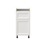 Hugo&Borg Riviera 18-in W x 34.5-in H x 25-in D Bright White 1-Drawer Base Fully Assembled Cabinet (Recessed Panel Shaker Style)