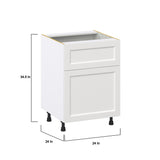 Hugo&Borg Riviera 24-in W x 34.5-in H x 24-in D Bright White 1-Drawer Base Fully Assembled Cabinet (Recessed Panel Shaker Style)