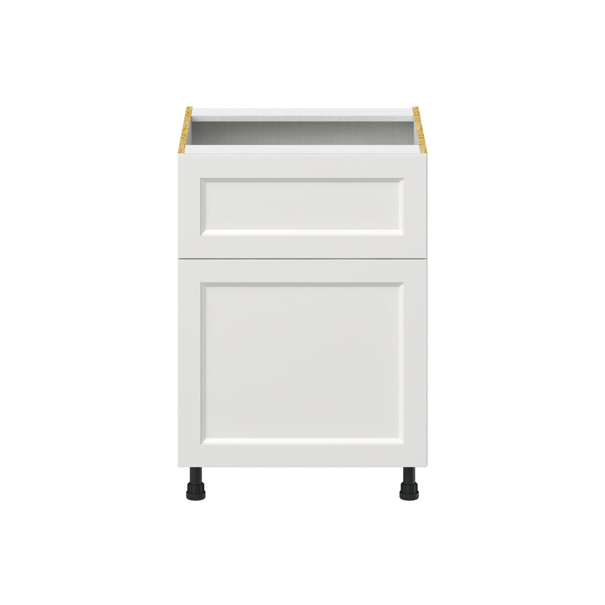 Hugo&Borg Riviera 24-in W x 34.5-in H x 24-in D Bright White 1-Drawer Base Fully Assembled Cabinet (Recessed Panel Shaker Style)