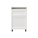 Hugo&Borg Riviera 24-in W x 34.5-in H x 24-in D Bright White 1-Drawer Base Fully Assembled Cabinet (Recessed Panel Shaker Style)