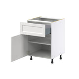 Hugo&Borg Riviera 24-in W x 34.5-in H x 24-in D Bright White 1-Drawer Base Fully Assembled Cabinet (Recessed Panel Shaker Style)