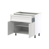 Hugo&Borg Riviera 36-in W x 34.5-in H x 24-in D Bright White 1-Drawer Base Fully Assembled Cabinet (Recessed Panel Shaker Style)