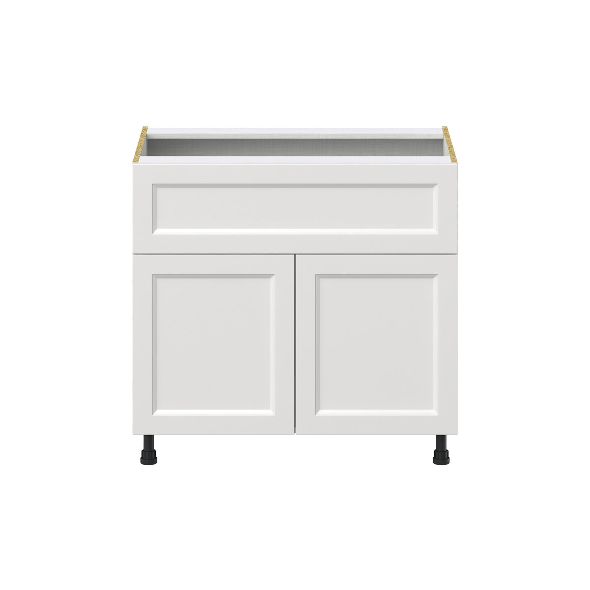 Hugo&Borg Riviera 36-in W x 34.5-in H x 24-in D Bright White 1-Drawer Base Fully Assembled Cabinet (Recessed Panel Shaker Style)