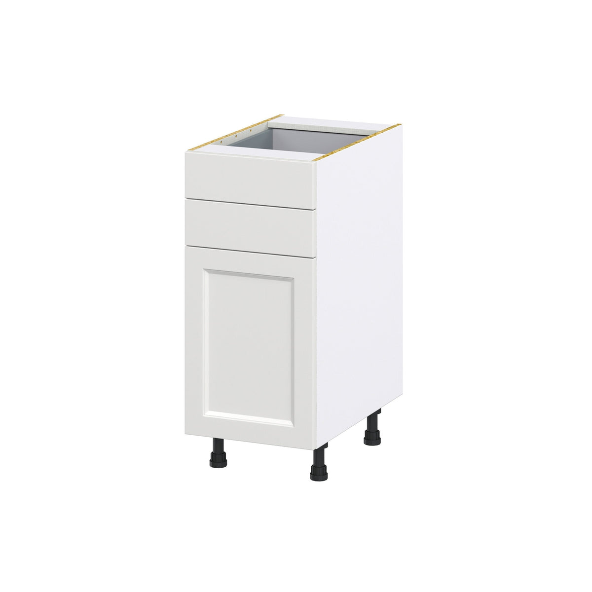 Hugo&Borg Riviera 15-in W x 34.5-in H x 24-in D Bright White 2-Drawers Base Fully Assembled Cabinet (Recessed Panel Shaker Style)