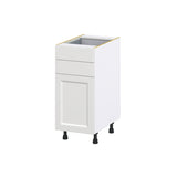 Hugo&Borg Riviera 15-in W x 34.5-in H x 24-in D Bright White 2-Drawers Base Fully Assembled Cabinet (Recessed Panel Shaker Style)