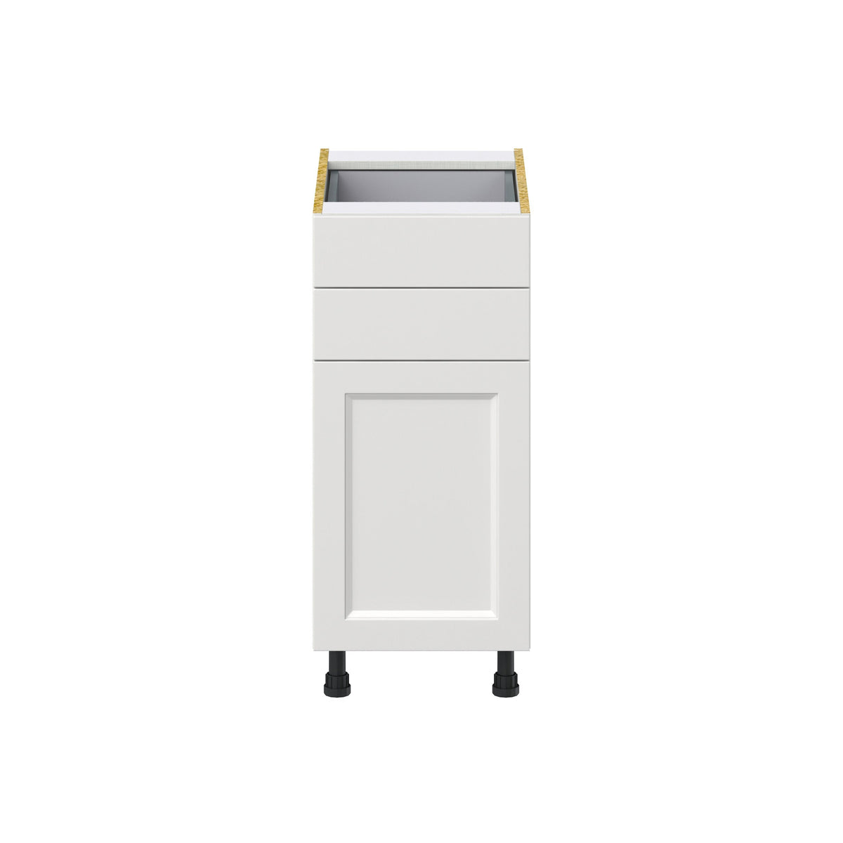 Hugo&Borg Riviera 15-in W x 34.5-in H x 24-in D Bright White 2-Drawers Base Fully Assembled Cabinet (Recessed Panel Shaker Style)
