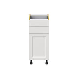 Hugo&Borg Riviera 15-in W x 34.5-in H x 24-in D Bright White 2-Drawers Base Fully Assembled Cabinet (Recessed Panel Shaker Style)