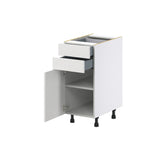 Hugo&Borg Riviera 15-in W x 34.5-in H x 24-in D Bright White 2-Drawers Base Fully Assembled Cabinet (Recessed Panel Shaker Style)