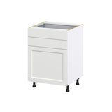 Hugo&Borg Riviera 24-in W x 34.5-in H x 24-in D Bright White 2-Drawers Base Fully Assembled Cabinet (Recessed Panel Shaker Style)