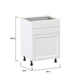 Hugo&Borg Riviera 24-in W x 34.5-in H x 24-in D Bright White 2-Drawers Base Fully Assembled Cabinet (Recessed Panel Shaker Style)