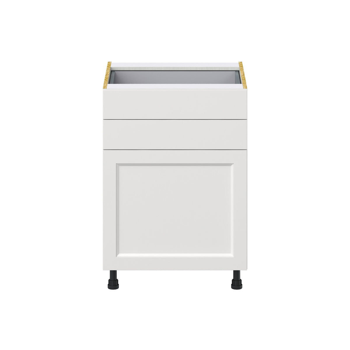 Hugo&Borg Riviera 24-in W x 34.5-in H x 24-in D Bright White 2-Drawers Base Fully Assembled Cabinet (Recessed Panel Shaker Style)