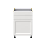Hugo&Borg Riviera 24-in W x 34.5-in H x 24-in D Bright White 2-Drawers Base Fully Assembled Cabinet (Recessed Panel Shaker Style)