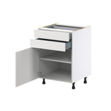 Hugo&Borg Riviera 24-in W x 34.5-in H x 24-in D Bright White 2-Drawers Base Fully Assembled Cabinet (Recessed Panel Shaker Style)