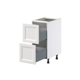 Hugo&Borg Riviera 15-in W x 34.5-in H x 24-in D Bright White 2-Drawer Base Fully Assembled Cabinet