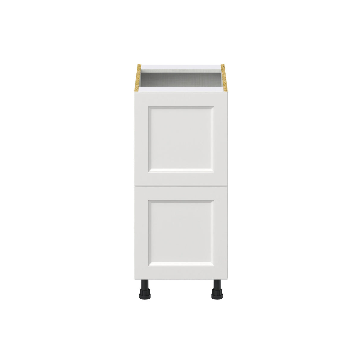 Hugo&Borg Riviera 15-in W x 34.5-in H x 24-in D Bright White 2-Drawer Base Fully Assembled Cabinet