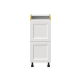 Hugo&Borg Riviera 15-in W x 34.5-in H x 24-in D Bright White 2-Drawer Base Fully Assembled Cabinet
