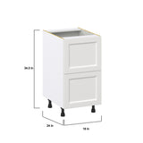 Hugo&Borg Riviera 18-in W x 34.5-in H x 25-in D Bright White 2-Drawer Base Fully Assembled Cabinet