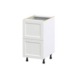 Hugo&Borg Riviera 18-in W x 34.5-in H x 25-in D Bright White 2-Drawer Base Fully Assembled Cabinet