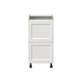 Hugo&Borg Riviera 18-in W x 34.5-in H x 25-in D Bright White 2-Drawer Base Fully Assembled Cabinet