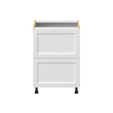 Hugo&Borg Riviera 24-in W x 34.5-in H x 25-in D Bright White 2-Drawer Base Fully Assembled Cabinet