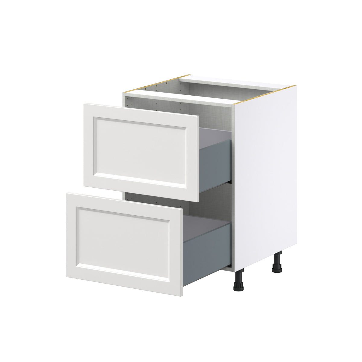 Hugo&Borg Riviera 24-in W x 34.5-in H x 25-in D Bright White 2-Drawer Base Fully Assembled Cabinet
