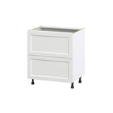 Hugo&Borg Riviera 30-in W x 34.5-in H x 25-in D Bright White 2-Drawer Base Fully Assembled Cabinet