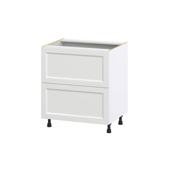 Hugo&Borg Riviera 30-in W x 34.5-in H x 25-in D Bright White 2-Drawer Base Fully Assembled Cabinet