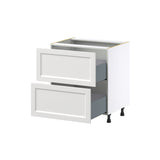 Hugo&Borg Riviera 30-in W x 34.5-in H x 25-in D Bright White 2-Drawer Base Fully Assembled Cabinet