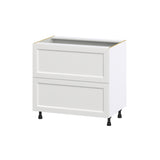 Hugo&Borg Riviera 36-in W x 34.5-in H x 24-in D Bright White 2-Drawer Base Fully Assembled Cabinet