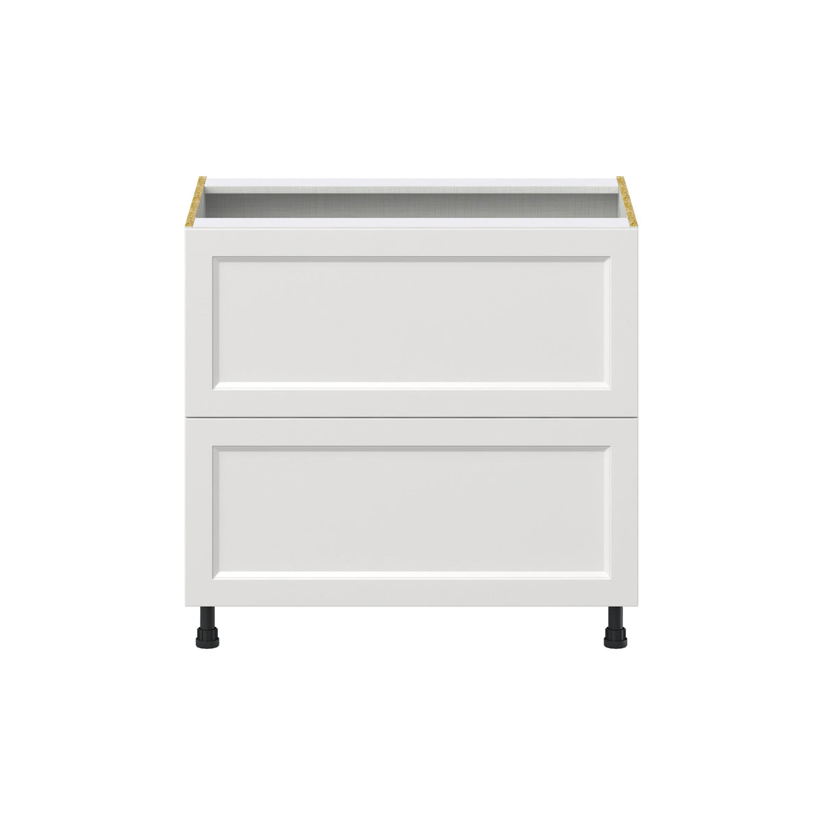 Hugo&Borg Riviera 36-in W x 34.5-in H x 24-in D Bright White 2-Drawer Base Fully Assembled Cabinet