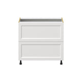 Hugo&Borg Riviera 36-in W x 34.5-in H x 24-in D Bright White 2-Drawer Base Fully Assembled Cabinet
