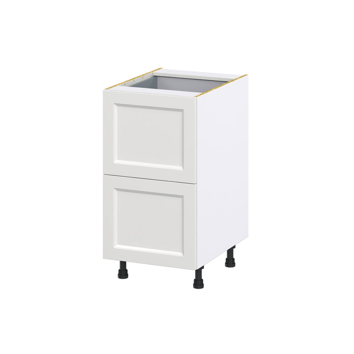 Hugo&Borg Riviera 18-in W x 34.5-in H x 24-in D Bright White 2-Drawer Base Fully Assembled Cabinet