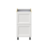 Hugo&Borg Riviera 18-in W x 34.5-in H x 24-in D Bright White 2-Drawer Base Fully Assembled Cabinet