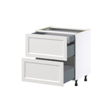 Hugo&Borg Riviera 30-in W x 34.5-in H x 24-in D Bright White 2-Drawer Base Fully Assembled Cabinet