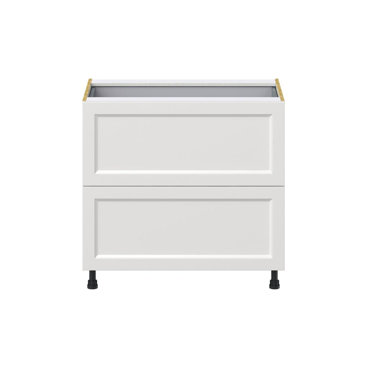 Hugo&Borg Riviera 36-in W x 34.5-in H x 24-in D Bright White 2-Drawer Base Fully Assembled Cabinet